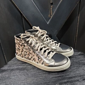 P448 Skate Garda Leopard Mix Media High-Top-Sneaker schwarz multi Damen 10 neu ohne Karton - Bild 1 von 13