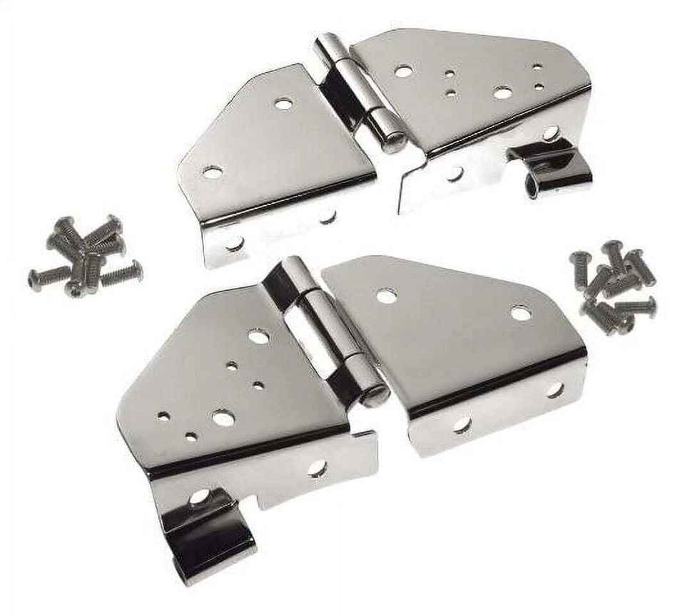 Crown Stainless Steel Windshield Hinges 1976-1995 for Jeep Wrangler YJ & CJ-7 CJ - Image 1 of 1