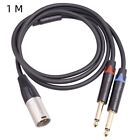 22Awg Mic Audio Cable 6.35Mm Adapter Audio Black Converter Brand New Duable