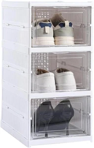 ®- SCARPIERA PIEGHEVOLE a 3 Ripiani Trasparente - Dimensioni 53X25,5X34,5 Cm - S - Foto 1 di 12