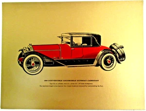 "1920 CABRIO LOCOMOBILE GUNBOAT CABRIOLET" (9" X 12") **CLASSIC AUTO PRINT* - Bild 1 von 5