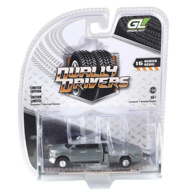 Raw Chase 1/64 2018 Ram 3500 Dually Flatbed Truck, Dually Drivers #16 46160-C - Immagine 1 di 3