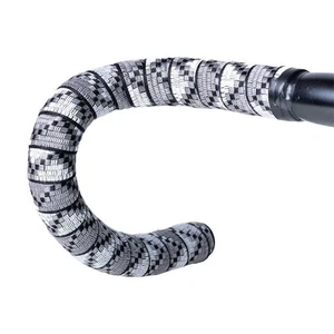 Nastro manubrio bartape industrial WOVEN + Tappi Neri, Colore Grigio/Nero - Foto 1 di 1