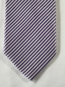 Corbata a rayas finas púrpura/blanco Preppy - Tie Rack - Imagen 1 de 4