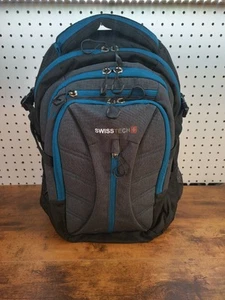 Swiss Tech Laptop Backpack 23L Campus II Gray and Teal - Picture 1 of 18