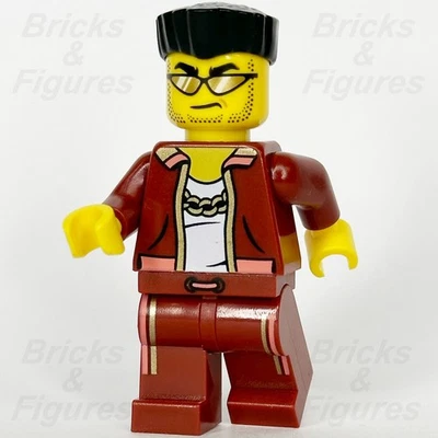 LEGO City Bandit Crook Minifigure Dark Red Jacket Police Town Male cty1738 60417 - Image 1 of 3