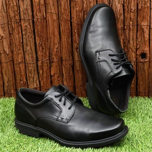 Rockport Black Leather W True Flex Plain Toe US 7.5 UK 7 EUR 40.5 25.5cm - Picture 1 of 11