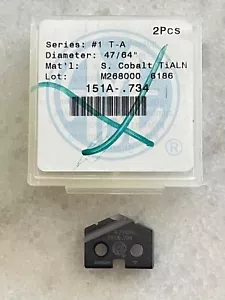 AMEC Allied Machine #151A-.734, 47/64" #1 T-A S. Cobalt TiALN Spade Drill Insert - Picture 1 of 1