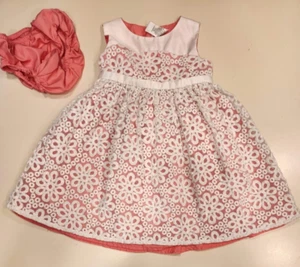 Gymboree Picnic Fiesta Rosa Encaje Superpuesto Vestido Sombrero Cubierta Talla 3T Usado en Excelente Condición - Imagen 1 de 4