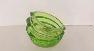 ORREFORS Sweden - Crystal Eko Votive Holder - Spiral Shape - Lime Green - EUC - Picture 1 of 9