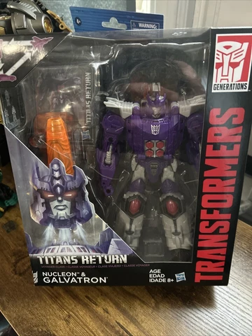 Transformers Titans Return Voyager Class Nucleon and Galvatron Cover
