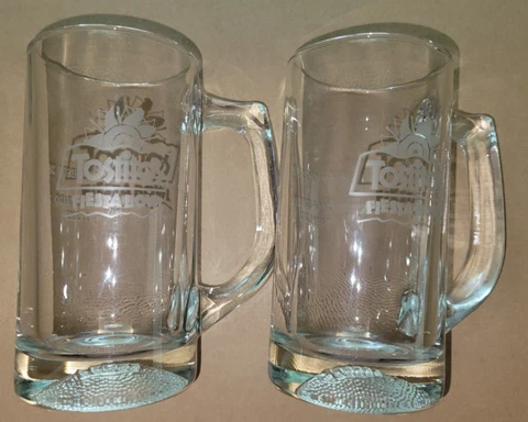 A Pair Of 2002 Tostitos Fiesta Bowl 16oz Glass Mug Oregon 33 vs Colorado 16 Cover