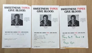 LOT (3) RARE VINTAGE WALTER PAYTON LIFE SOURCE DONATE BLOOD POSTERS CHICAGO BEAR - Picture 1 of 1