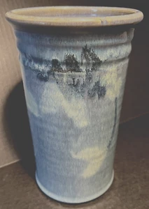 "Jarrón de utensilio de cocina vintage Dick Lehman cerámica artística Goshen Indiana 8""" - Imagen 1 de 8