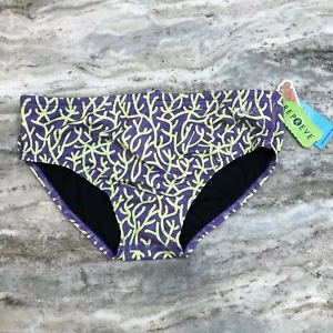 New Speedo Men's Printed One Swim Race Brief Coral Flow Purple 36" 8705211501 - Picture 1 of 2