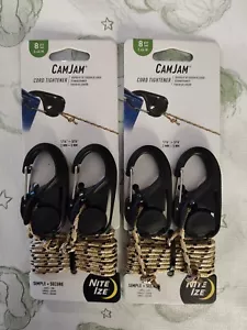 Nite Ize 2-Pack CamJam Plastic Cord Tightener w/ 8' Rope (2-Pack) 4 clips total. - Picture 1 of 3