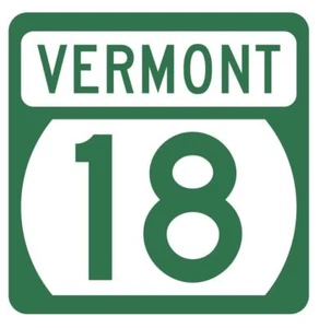 Autocollant décalcomanie Vermont State Highway 18 R5278 panneau routier autoroutier - Photo 1 sur 1