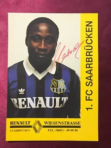 Autogramm ANTHONY YEBOAH-1.FC Saarbrücken 88/89-NS GHANA-Ex-Leeds/HSV-signed-AK - Bild 1 von 2