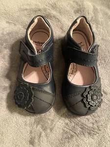 Pediped Sarah Mary Jane Shoes Leather Flex Toddler Girl Size 6-6.5 22 Navy Blue - Picture 1 of 8