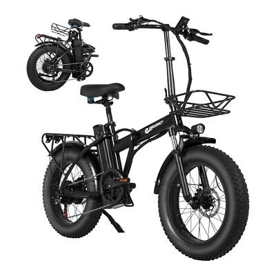 20" Electric Bike Adult Folding Fat Tire EBKAROCY Ebike 750W 48V Battery 30MPH