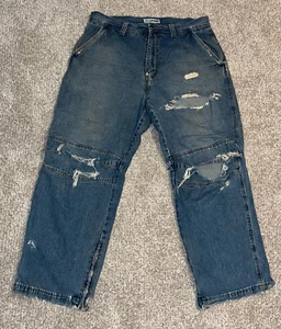 Canyon River Blues Jeans Mens 34x30 Blue 90s Regular Distressed Skater Vintage - Picture 1 of 13