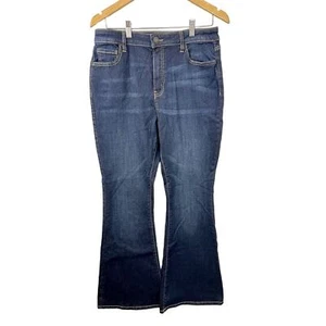 Neu mit Etikett So High Rise Flare Jeans Juniors 15/32 dunkel gewaschen Denim Stretch - Bild 1 von 4