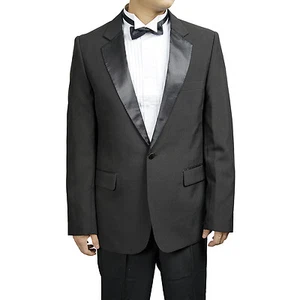 Mens 1 Button Classic Notch Collar Tuxedo with Shirt Bow Tie and Cummerbund by B - Picture 1 of 1