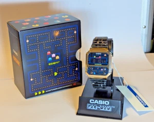 Reloj digital Casio Vintage A100WEPC PAC-MAN negro/dorado A100WEPC-1B versión limitada - Imagen 1 de 2