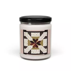 Quilt Block Scented Candle, 9oz - Hand-Poured Soy Candle, Home Fragrance Decor, - Picture 1 of 41