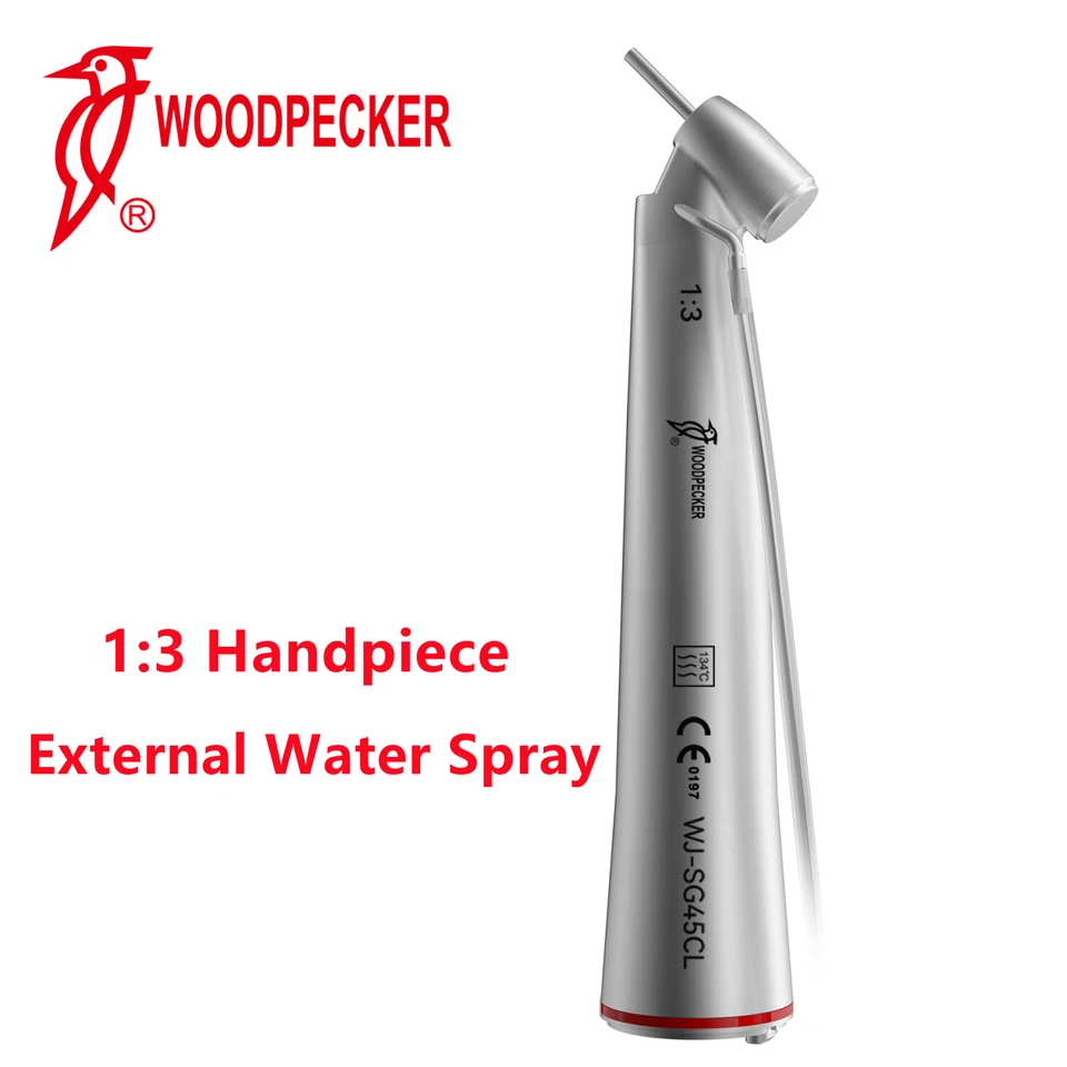 Pieza de mano de fibra óptica eléctrica dental Woodpecker 1:3 45° contra ángulo WJ-SG45CL Foto 1 de 4