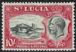 ST LUCIA 1936 KGV PICTÓRICO 10/- MNH ** - Imagen 1 de 2