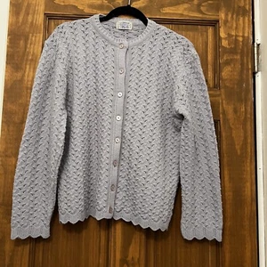 Vintage Wintuk Sweater by Rose Gray Cardigan 100% Orlon Acrylic U.S.A. - Picture 1 of 10