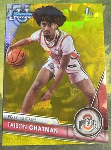 Taison Chatman - 2023-24 Bowman University Chrome Sapphire Yellow /75 - Buckeyes - Picture 1 of 3