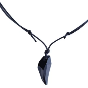 Adjustable Necklace Crystal Spike Glass Stone Pendant Chain Tone Long Trinket R - Picture 1 of 16