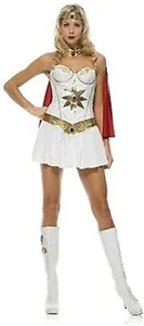 Super Hero White Sexy Superhero Girl Fancy Dress Up Halloween Adult Costume - Picture 1 of 6