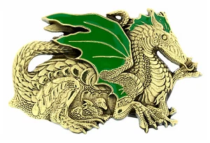 Dragon Solid Brass Belt Buckle - Picture 1 of 3