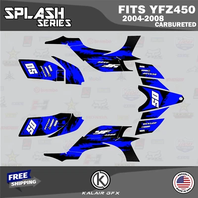 Kit de gráficos para YAMAHA YFZ 450 (2004-2008) CARBYFZ450 Splash Series - Blu 16 MIL Foto 1 de 4