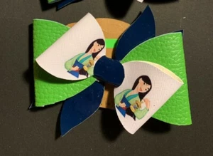 Mulan Hair Bow, Large Faux Leather Hair Bow, Multi layered - Picture 1 of 1