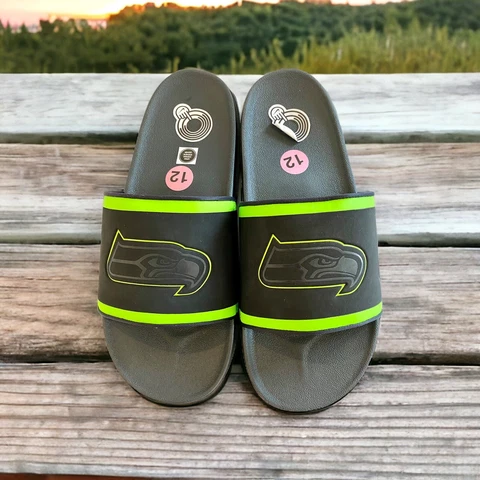 Nike Offcourt Slides Seattle Seahawks Sandals Mens Size 12 NFL Football New Cover