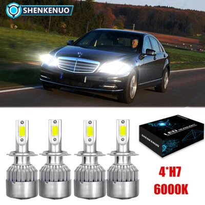 Para Mercedes Benz SL S SLK E C CL 4 piezas H7 LED Faros Bombillas de haz alto/bajo 6000K Foto 1 de 4