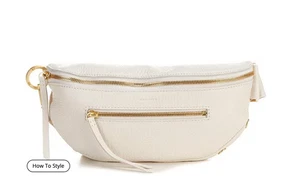 NWT Hammitt Charles Med. Calla Lily White Leather Waist / Crossbody Bag - Imagen 1 de 4