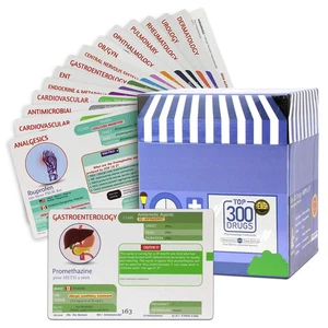 Top 300 Schede Farmacologiche Farmacologiche Flashcard Portatile con Scatola Studio e Revisione... - Foto 1 di 6