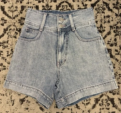 Urban Outfitters BDG White Washed High Rise Short Shorts Size 24 - Image 1 of 4