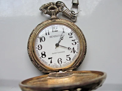 Карманные часы, винтажные Reminbton с рельефным корпусом (не работают) - Изображение 1 из 4