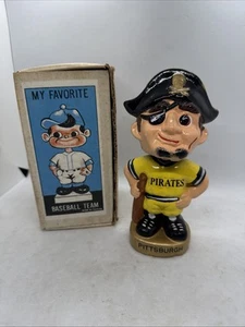 1960’s PITTSBURGH PIRATES VINTAGE BOBBLEHEAD Nodder With Box - Picture 1 of 10