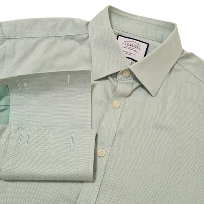Camisa de Vestir Charles Tyrwhitt Talla M 15.5/36 Verde Menta Super Slim... - Imagen 1 de 4