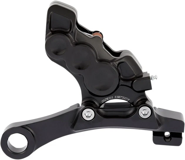 Arlen Ness Tech 6 Piston Rear Brake Caliper with Mounting Bracket Black #02-303 - Imagem 1 de 1