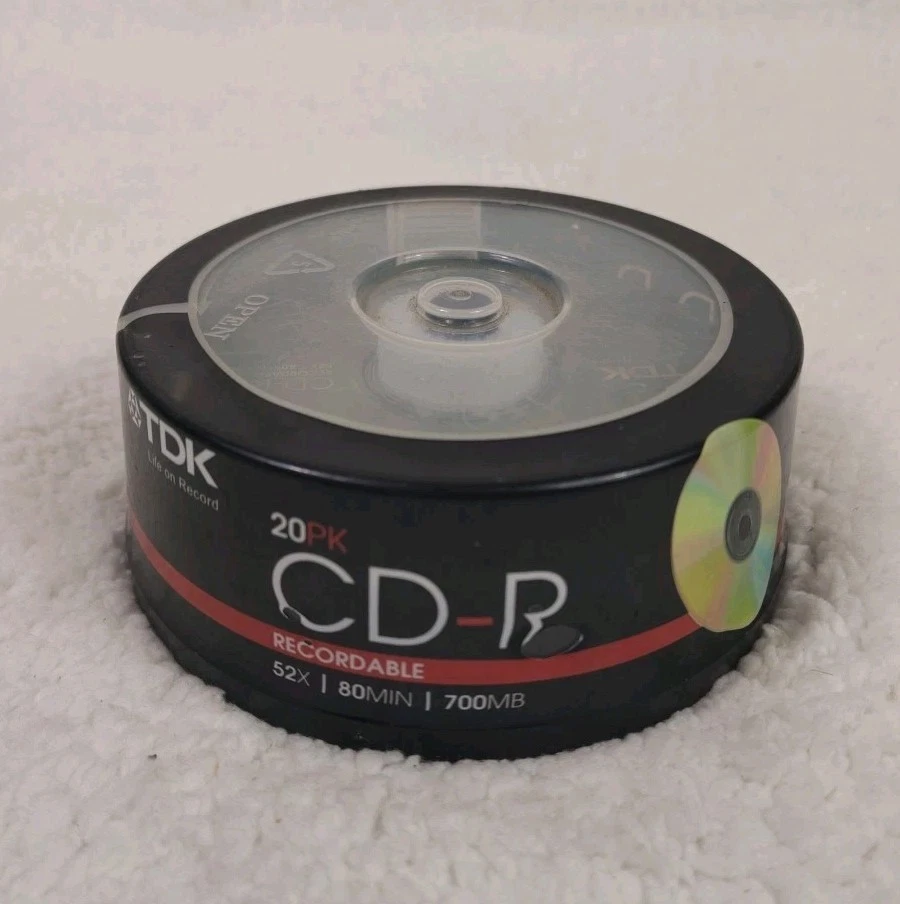 TDK CD-R Spindle 20 pack 700 mb 52 min Recordable FACTORY