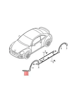 Cubierta Vag Inferior Derecha Negro Satinado Volkswagen Beetle 2012 2017 Original 5C58538 Foto 1 de 2