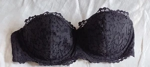 VICTORIA'S SECRET 36D BLACK FLORAL LACE BODY BY VICTORIA LINED BALCONETTE... - Picture 1 of 10